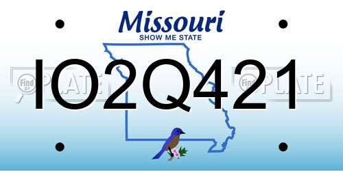 IO2Q421 Missouri License Plate