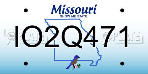 IO2Q471 Missouri License Plate