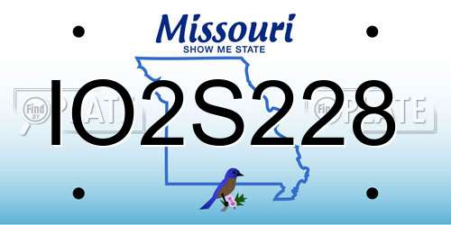 IO2S228 Missouri License Plate