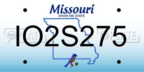 IO2S275 Missouri License Plate