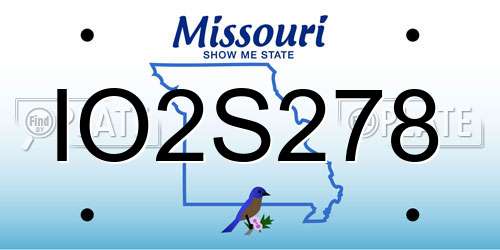 IO2S278 Missouri License Plate
