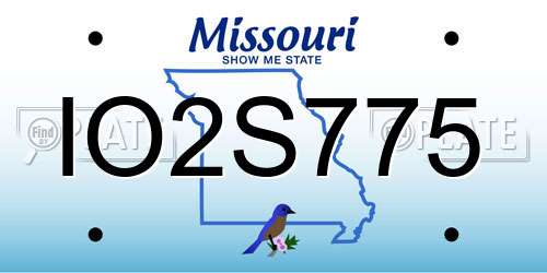 IO2S775 Missouri License Plate