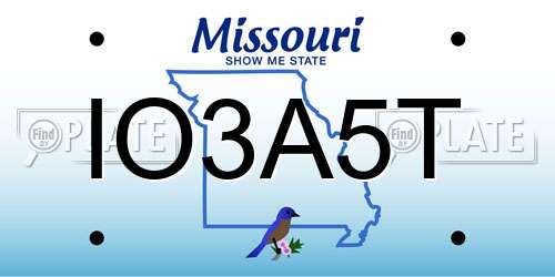 IO3A5T Missouri License Plate