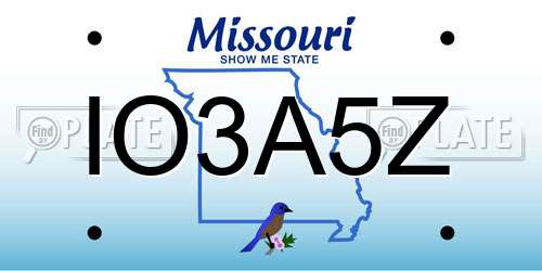 IO3A5Z Missouri License Plate