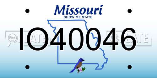 IO40046 Missouri License Plate