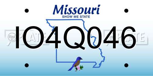 IO4Q046 Missouri License Plate