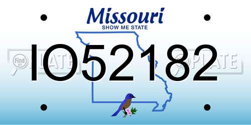 IO52182 Missouri License Plate