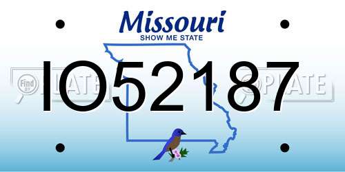 IO52187 Missouri License Plate