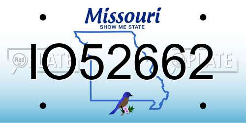 IO52662 Missouri License Plate