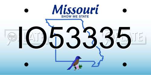 IO53335 Missouri License Plate