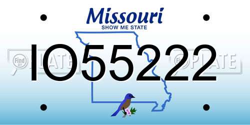 IO55222 Missouri License Plate