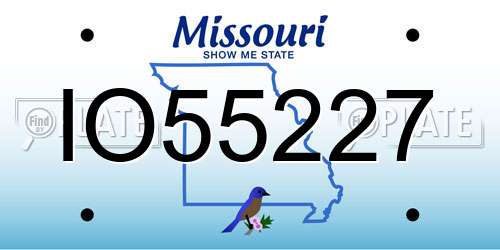IO55227 Missouri License Plate