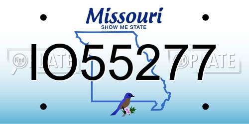 IO55277 Missouri License Plate