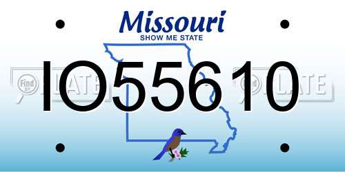 IO55610 Missouri License Plate