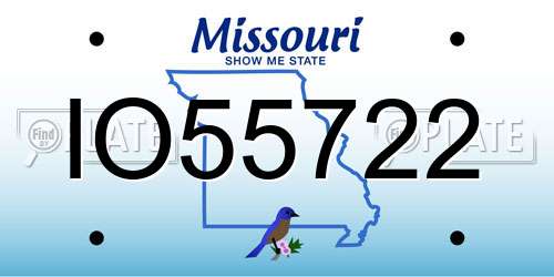 IO55722 Missouri License Plate