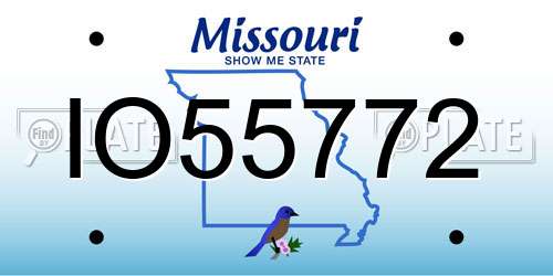 IO55772 Missouri License Plate