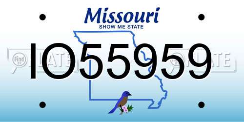 IO55959 Missouri License Plate