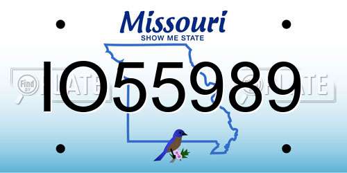 IO55989 Missouri License Plate