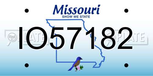 IO57182 Missouri License Plate