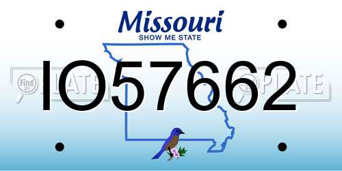 IO57662 Missouri License Plate
