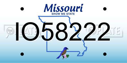 IO58222 Missouri License Plate