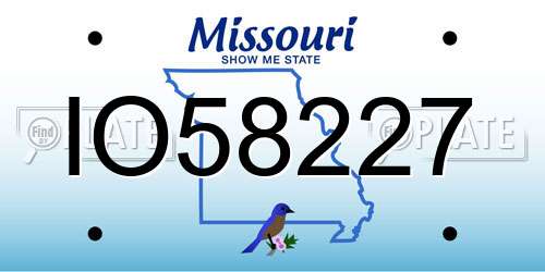 IO58227 Missouri License Plate