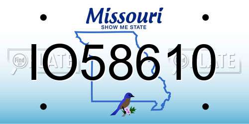 IO58610 Missouri License Plate