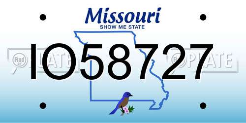 IO58727 Missouri License Plate