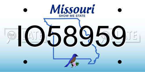 IO58959 Missouri License Plate