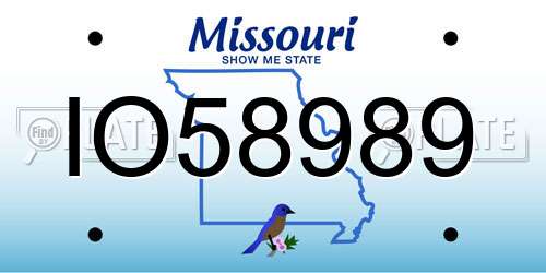 IO58989 Missouri License Plate
