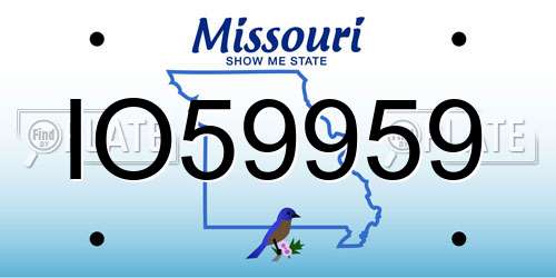IO59959 Missouri License Plate