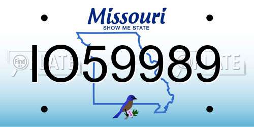 IO59989 Missouri License Plate