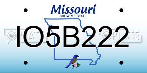 IO5B222 Missouri License Plate