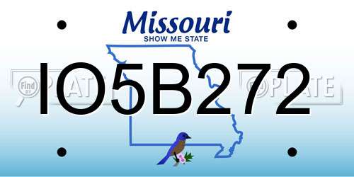 IO5B272 Missouri License Plate