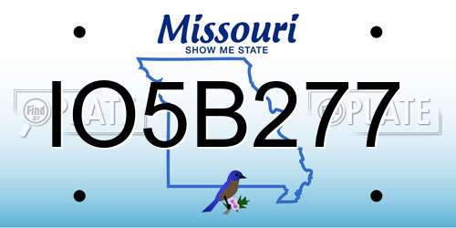 IO5B277 Missouri License Plate