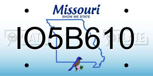 IO5B610 Missouri License Plate