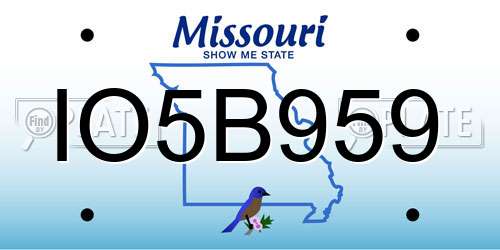 IO5B959 Missouri License Plate