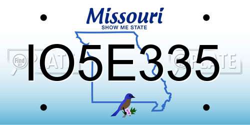 IO5E335 Missouri License Plate