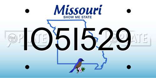 IO5I529 Missouri License Plate