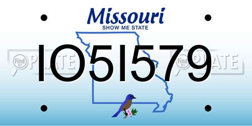 IO5I579 Missouri License Plate