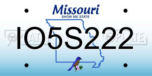 IO5S222 Missouri License Plate