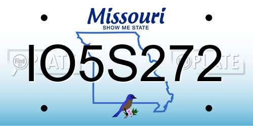 IO5S272 Missouri License Plate