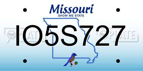 IO5S727 Missouri License Plate