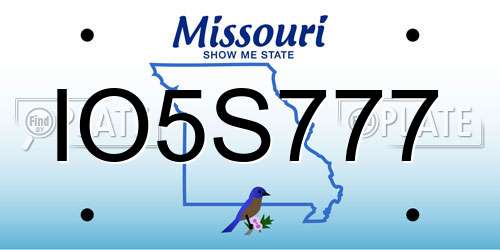 IO5S777 Missouri License Plate