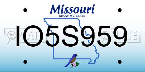 IO5S959 Missouri License Plate