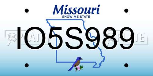 IO5S989 Missouri License Plate