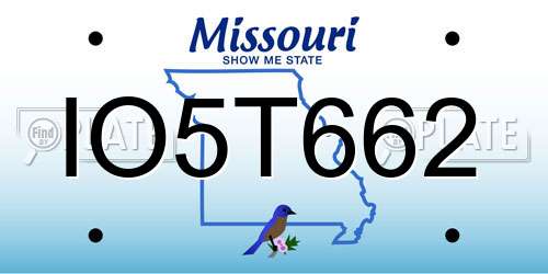 IO5T662 Missouri License Plate