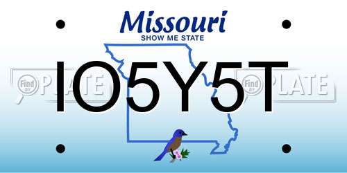 IO5Y5T Missouri License Plate