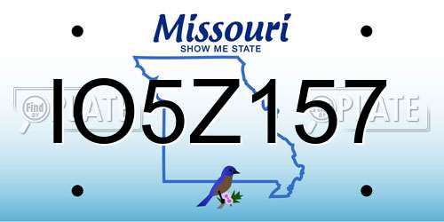 IO5Z157 Missouri License Plate