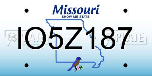 IO5Z187 Missouri License Plate